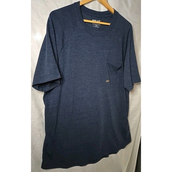 Ariat Rebar T-Shirt Pocket 105037, Men's Sz XL, Blue - Picture 3 of 9